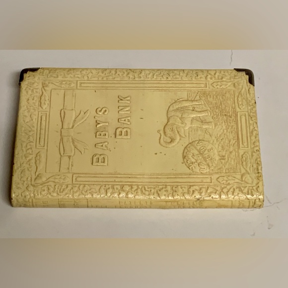 1920s Vintage Zell Baby's Book Faux Book Coin Bank - Picture 7 of 14